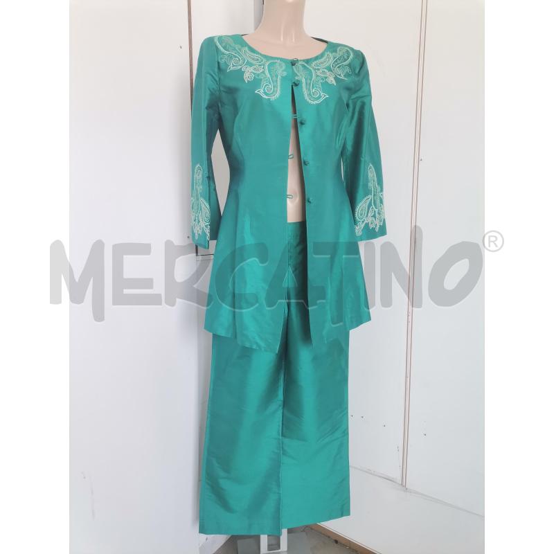 COMPLETO DONNA LUJISA SPAGNOLI MISTO SETA AZZURRO | Mercatino dell'Usato Lamezia terme 1