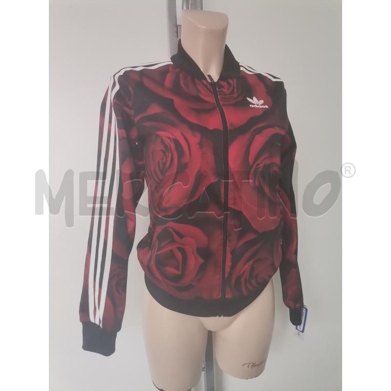 FELPA DONNA ADIDAS ROSSO NERO | Mercatino dell'Usato Lamezia terme 1
