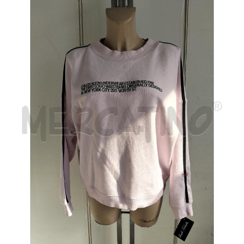 FELPA DONNA CALVIN KLEIN ROSA SCRITTA VERDE  | Mercatino dell'Usato Lamezia terme 1