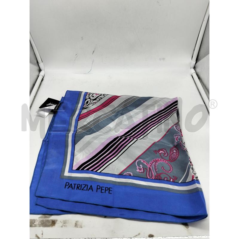 FOULARD PATRIZIA PEPE 100% SETA GRIGIO AZZURRO | Mercatino dell'Usato Lamezia terme 1