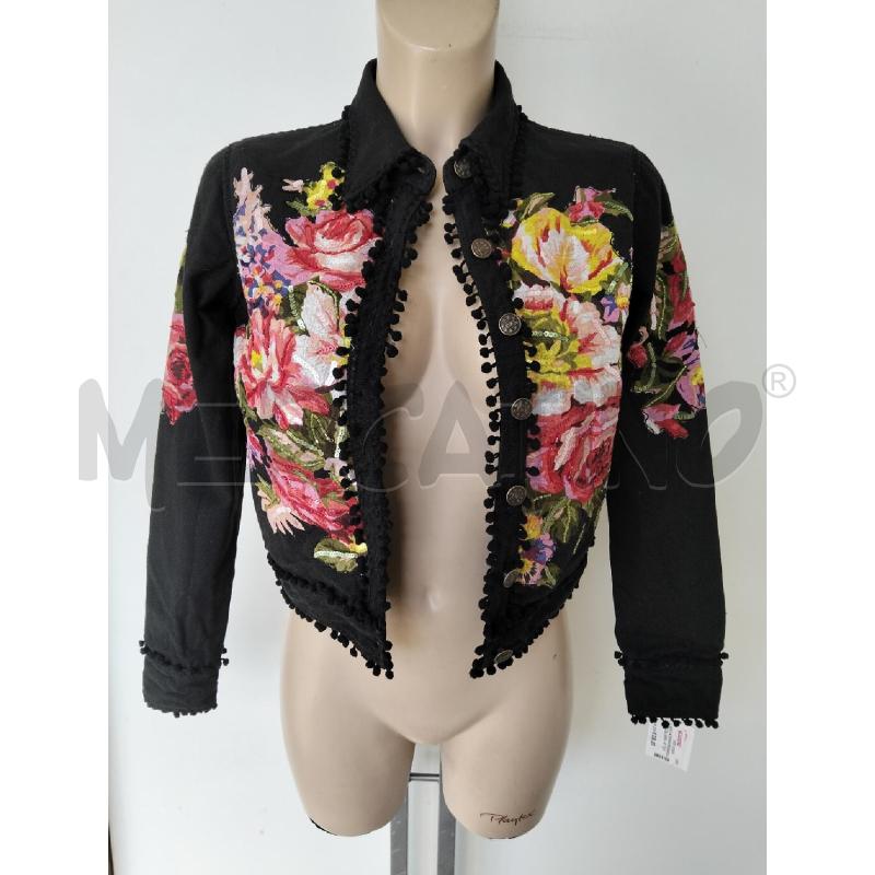 GIACCA DONNA EMANUELA BIFFOLI NERO JEANS FIORI | Mercatino dell'Usato Lamezia terme 1