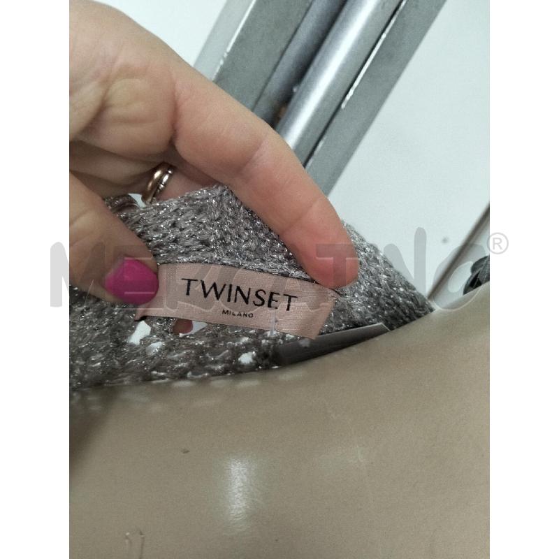 GIACCA DONNA TWINSET PONCHO ARGENTO GLITTER TRAFORTO | Mercatino dell'Usato Lamezia terme 4