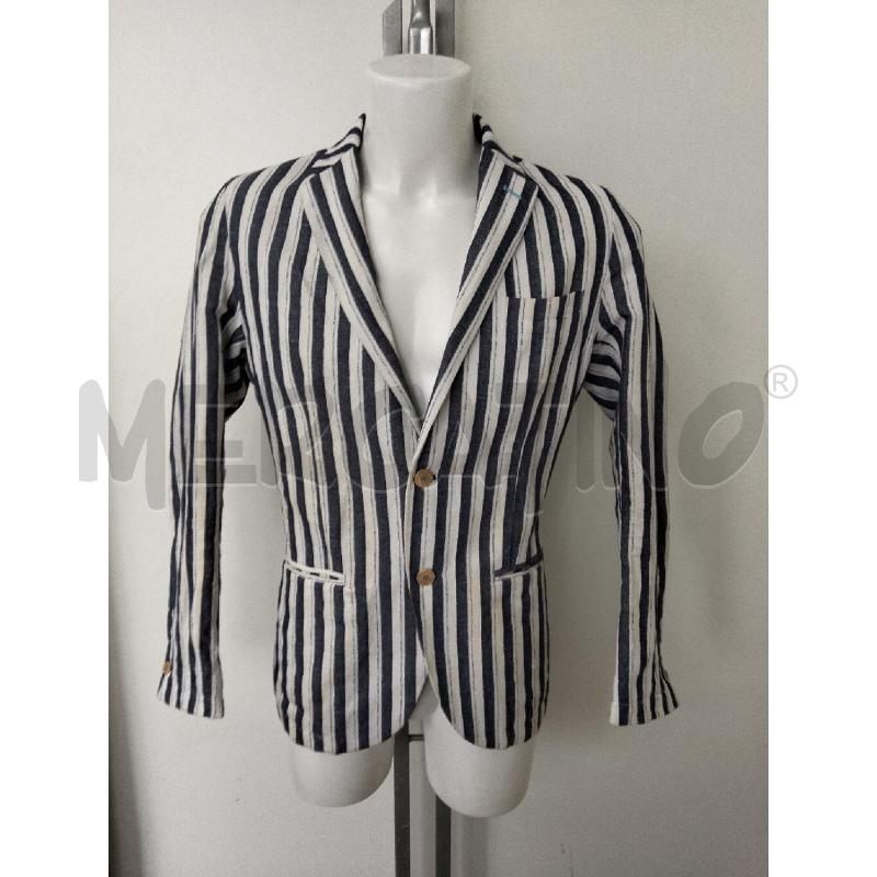 GIACCA UOMO OUTFIT LINO BIANCO BLU RIGHE  | Mercatino dell'Usato Lamezia terme 1