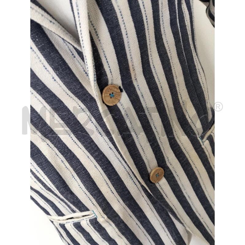 GIACCA UOMO OUTFIT LINO BIANCO BLU RIGHE  | Mercatino dell'Usato Lamezia terme 2
