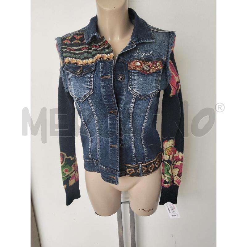 GIUBBINO DONNA DESIGUAL JEANS DISEGNI NERO ROSSO | Mercatino dell'Usato Lamezia terme 1