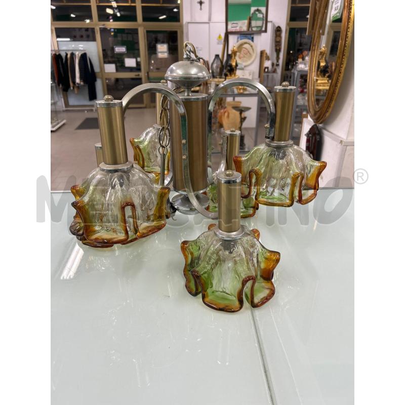 LAMPADARIO VETRO MURANO BUSTO METALLO CROMATO | Mercatino dell'Usato Lamezia terme 1