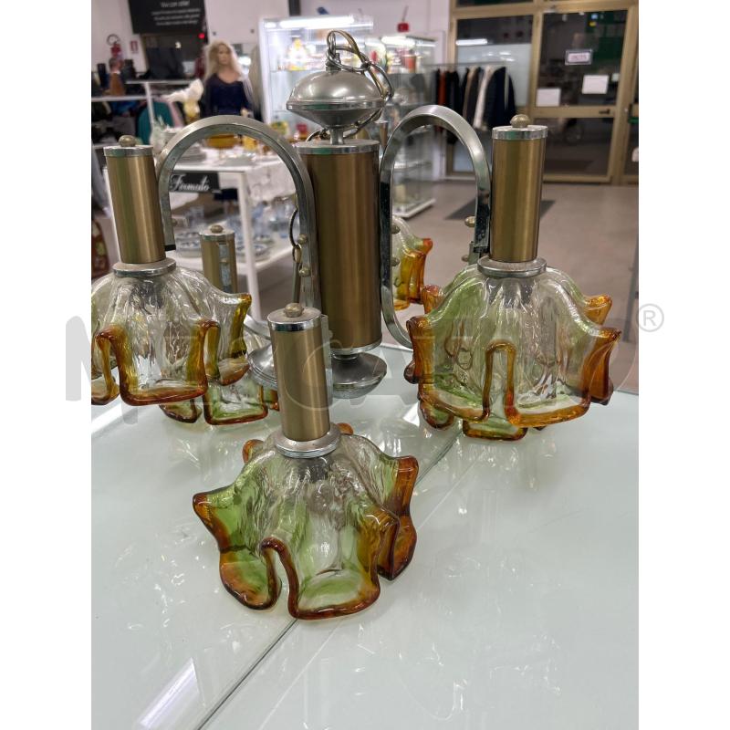 LAMPADARIO VETRO MURANO BUSTO METALLO CROMATO | Mercatino dell'Usato Lamezia terme 3