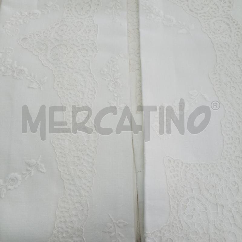 LENZUOLO MATRIMONIALE LINO BIANCO RICAMATO | Mercatino dell'Usato Lamezia terme 1