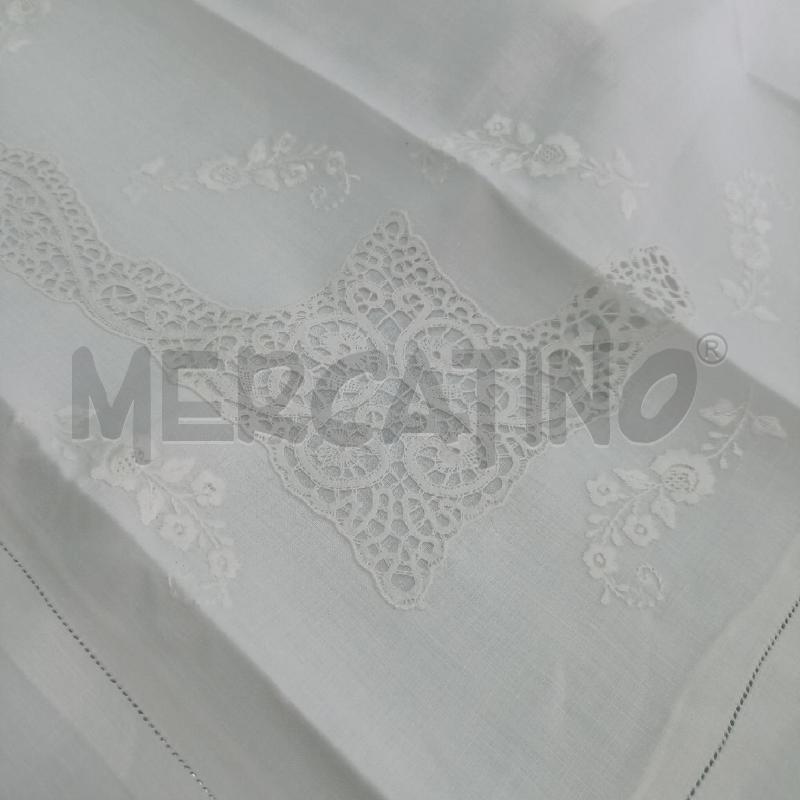 LENZUOLO MATRIMONIALE LINO BIANCO RICAMATO | Mercatino dell'Usato Lamezia terme 2