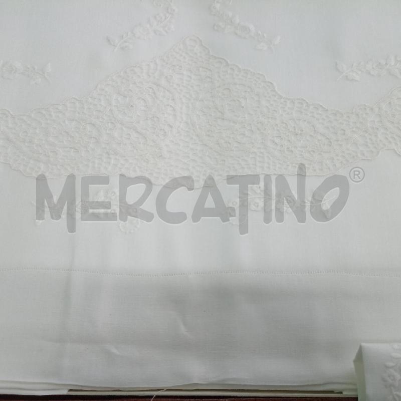LENZUOLO MATRIMONIALE LINO BIANCO RICAMATO | Mercatino dell'Usato Lamezia terme 3