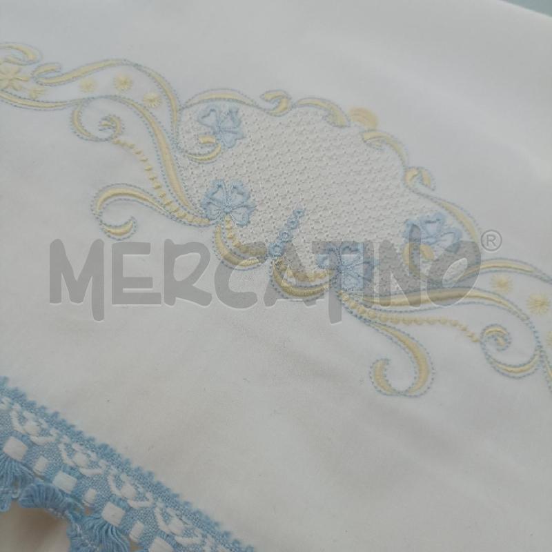 LENZUOLO MATRIMONIALE RASATELLO DI COTONE BORDO AZZURRO SENZA SOTTO | Mercatino dell'Usato Lamezia terme 1