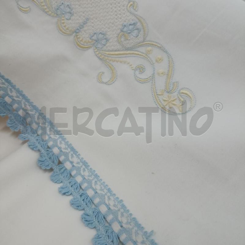 LENZUOLO MATRIMONIALE RASATELLO DI COTONE BORDO AZZURRO SENZA SOTTO | Mercatino dell'Usato Lamezia terme 2