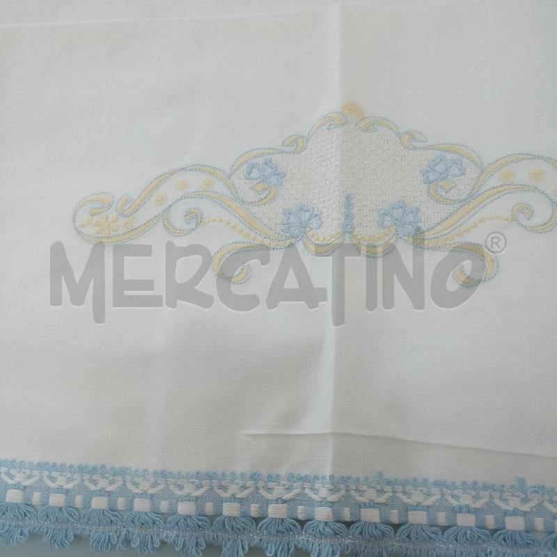 LENZUOLO MATRIMONIALE RASATELLO DI COTONE BORDO AZZURRO SENZA SOTTO | Mercatino dell'Usato Lamezia terme 3