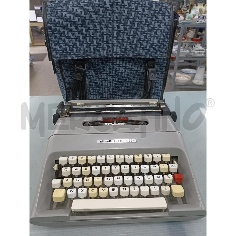 MACCHINA SCRIVERE D'EPOCA OLIVETTI LETTERA 35 I CON CUSTODIA BORSA  ORIGINALE VINTAGE