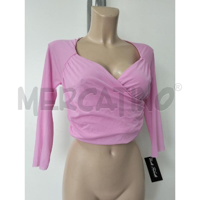 MAGLIA DONNA MAX&CO ROSA VELATA CROPPED | Mercatino dell'Usato Lamezia terme 1