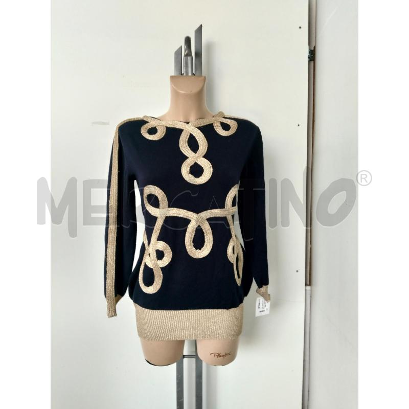 MAGLIA DONNA MOSCHINO100% LANA INTRECCIO DORATO | Mercatino dell'Usato Lamezia terme 1