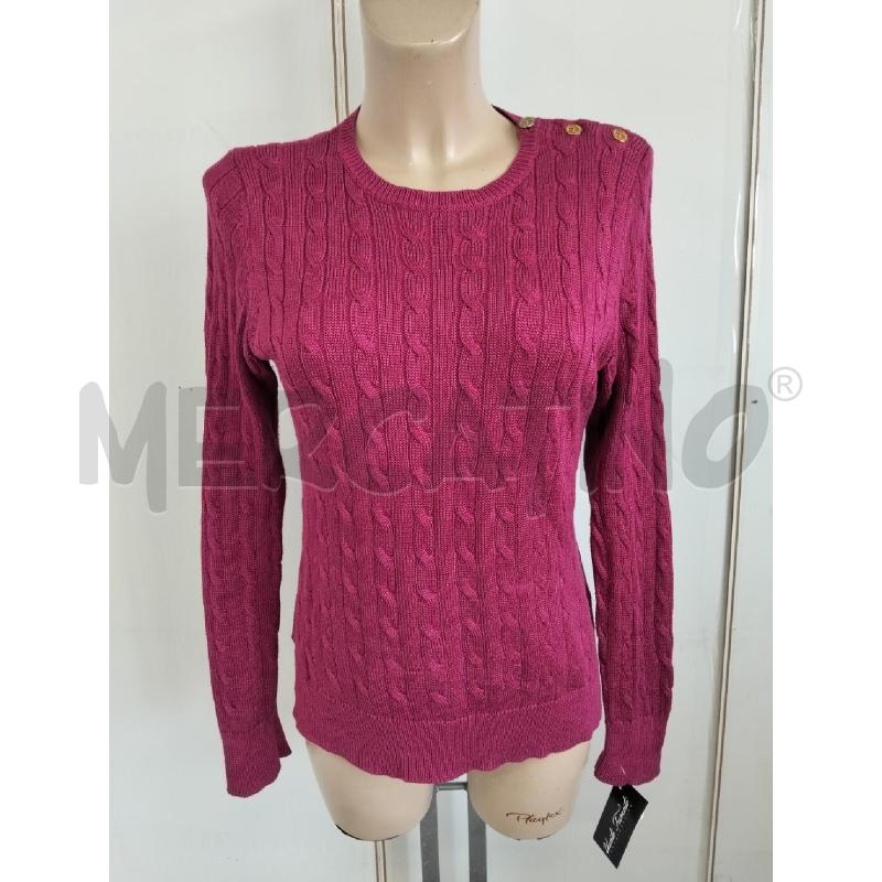 MAGLIA DONNA RALPH LAUREN CICLAMINO BOTTONI DORATI SPALLA | Mercatino dell'Usato Lamezia terme 1