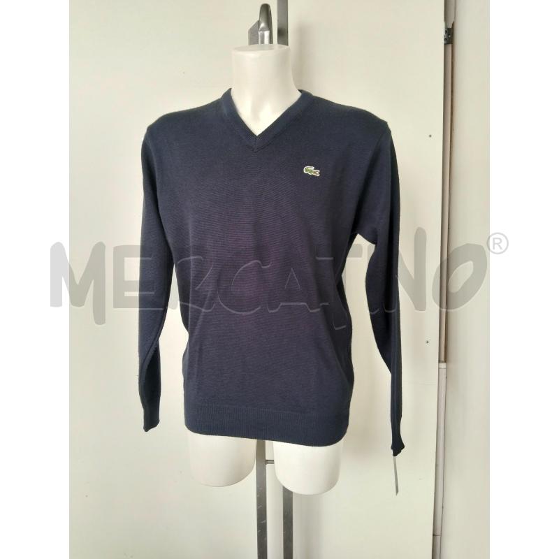 MAGLIA UOMO LACOSTE LANA BLU SCOLLO V  | Mercatino dell'Usato Lamezia terme 1