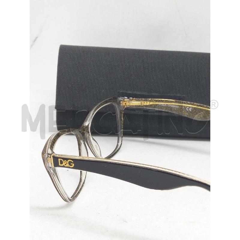 MONTATURA OCCHIALI DOLCE GABBANA NERO GLITTER ORO SENZA LENTI | Mercatino dell'Usato Lamezia terme 3