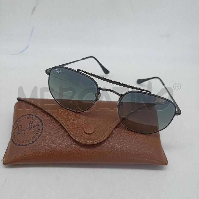 OCCHIALI UOMO RAY BAN MONTATURA METALLO NERO E LENTI GRIGIE ESAGONALI | Mercatino dell'Usato Lamezia terme 1
