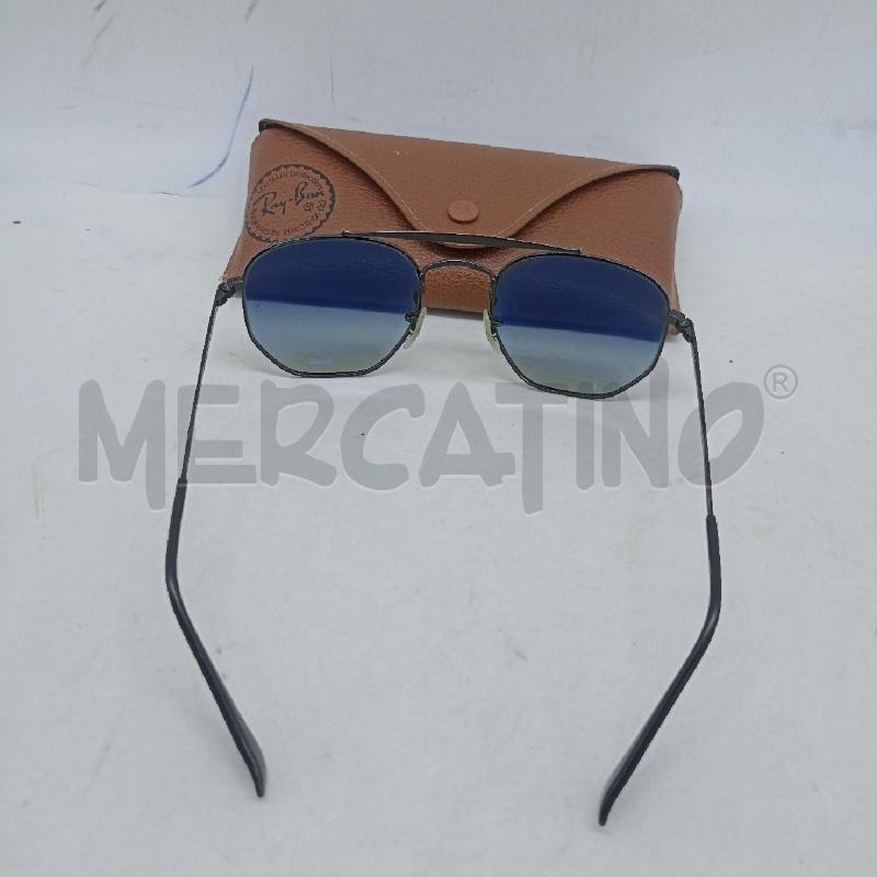 OCCHIALI UOMO RAY BAN MONTATURA METALLO NERO E LENTI GRIGIE ESAGONALI | Mercatino dell'Usato Lamezia terme 2