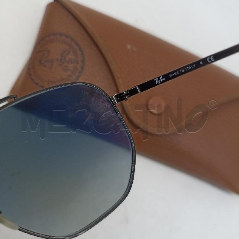 OCCHIALI UOMO RAY BAN MONTATURA METALLO NERO E LENTI GRIGIE ESAGONALI | Mercatino dell'Usato Lamezia terme 3