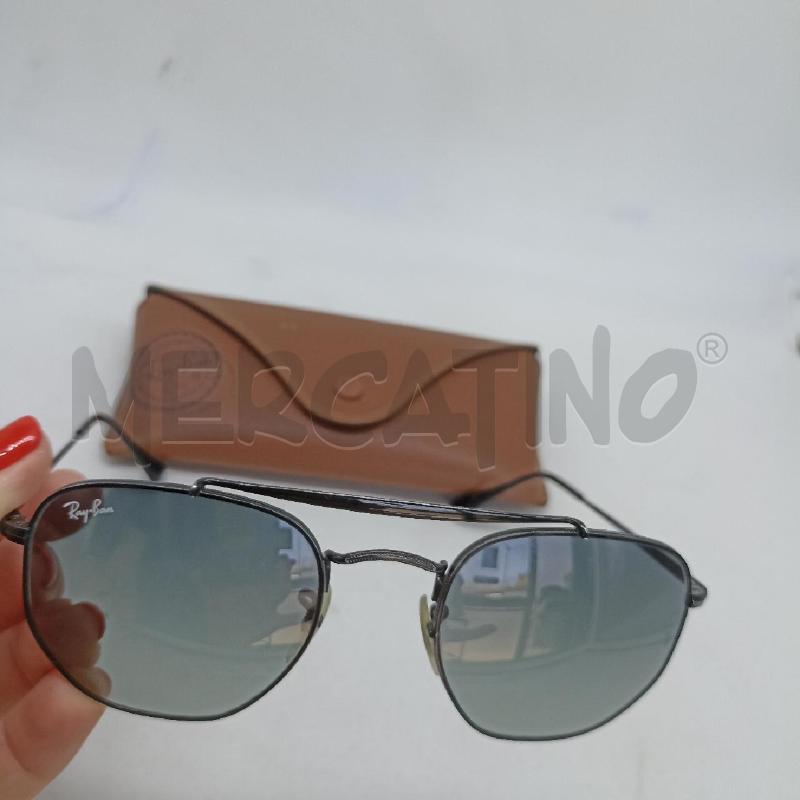 OCCHIALI UOMO RAY BAN MONTATURA METALLO NERO E LENTI GRIGIE ESAGONALI | Mercatino dell'Usato Lamezia terme 4