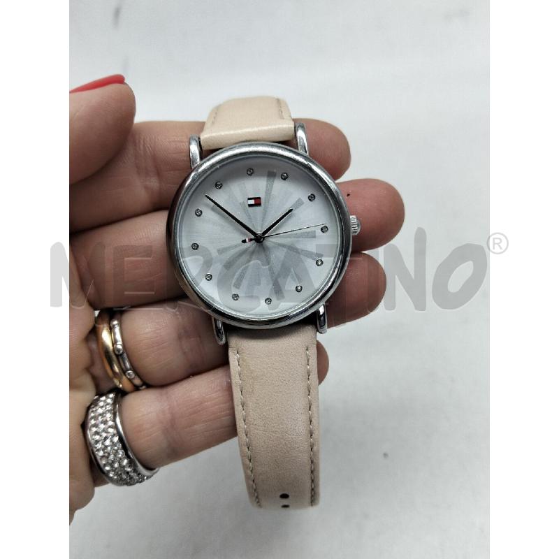 OROLOGIO DA POLSO DONNA TOMMY HILFIGER CINTURINO PELLE BEIGE E QUADRANTE ARGENTATO | Mercatino dell'Usato Lamezia terme 1