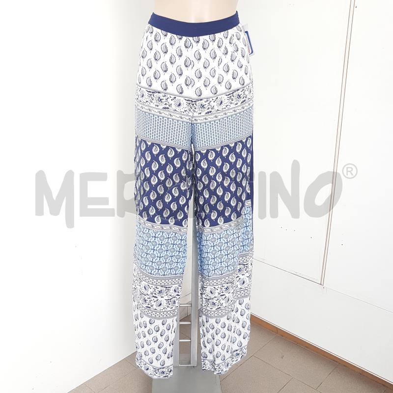 PANTALONE DONNA CONBIPEL BLU BIANCO FOGLIE | Mercatino dell'Usato Lamezia  terme