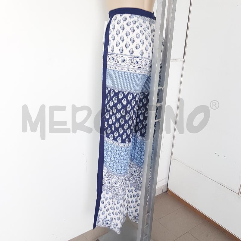 PANTALONE DONNA CONBIPEL BLU BIANCO FOGLIE | Mercatino dell'Usato Lamezia  terme