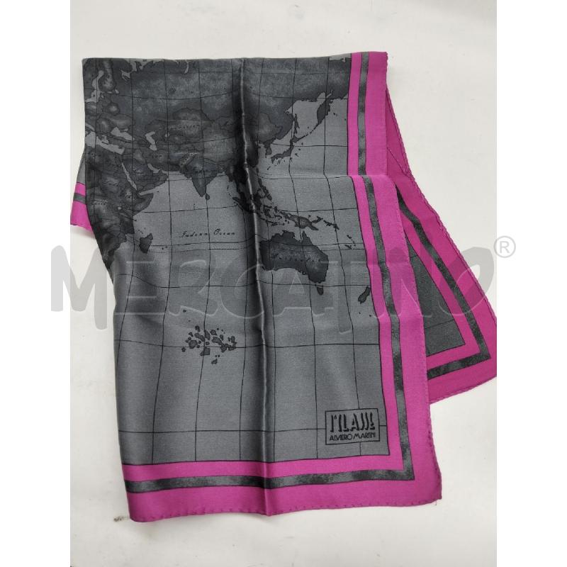 PASHMINA DONNA ALVIERO MARTINI NERO E FUXIA 100 SETA | Mercatino dell'Usato Lamezia terme 1