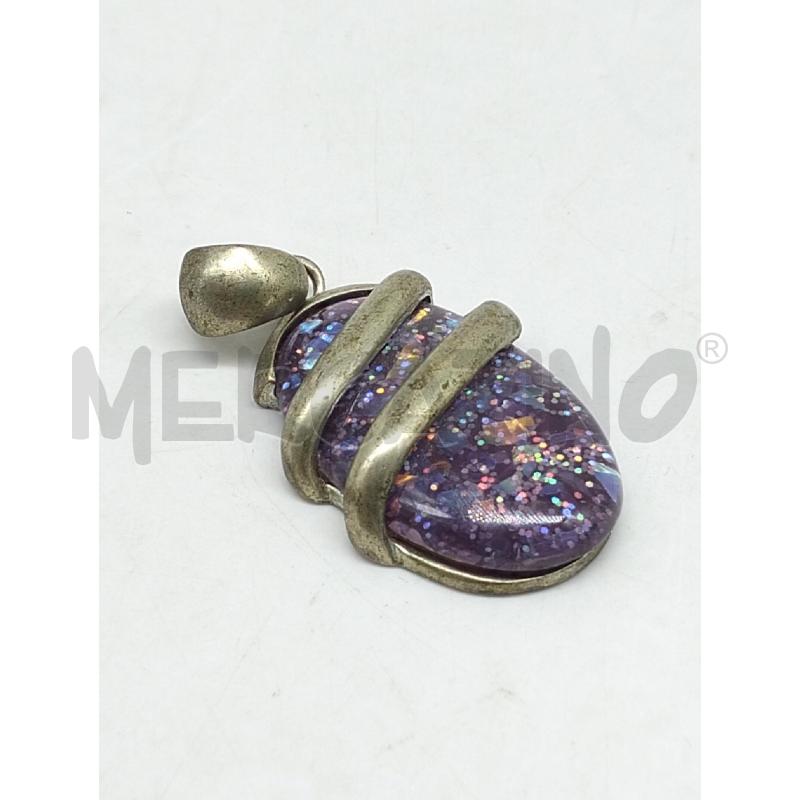 PENDENTE METALLO PREZIOSO AMETISTA GLITTER | Mercatino dell'Usato Lamezia terme 1