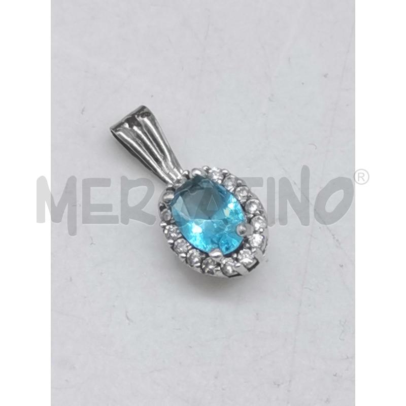 PENDENTE METALLO PREZIOSO PIETRA AZZURRO | Mercatino dell'Usato Lamezia terme 1