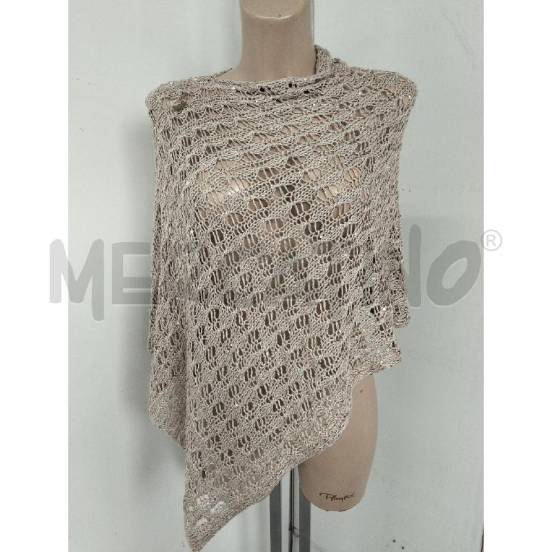 PONCHO DONNA ALESSANDRA C BEIGE PAILLETES UNCINETTO | Mercatino dell'Usato Lamezia terme 1