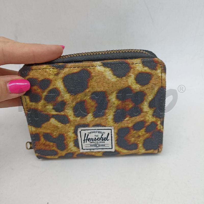 PORTA FOGLIO HERSCHEL NERO BEIGE LEOPARDATO | Mercatino dell'Usato Lamezia terme 1