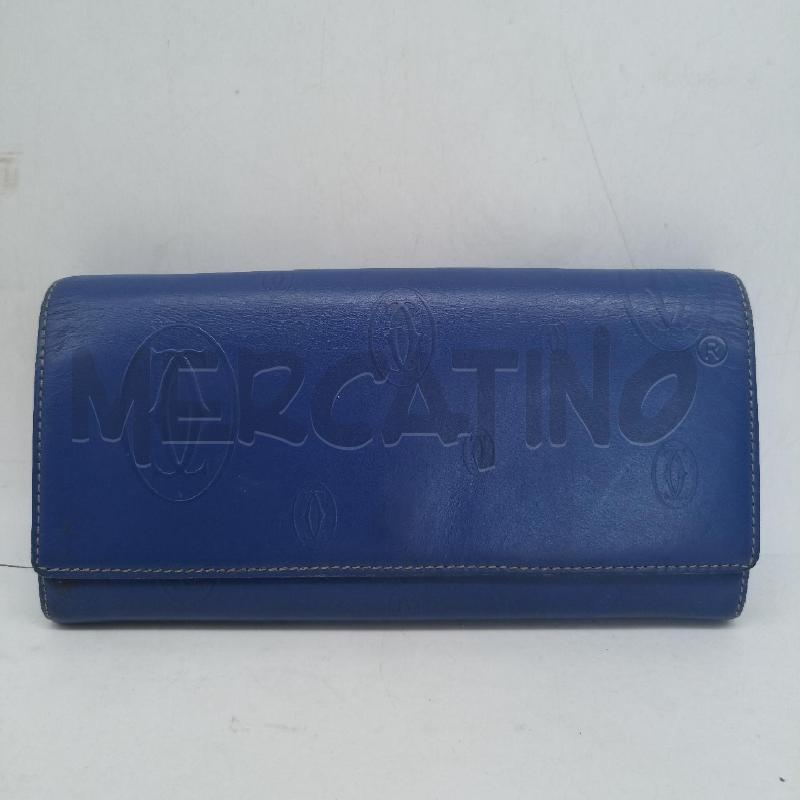 PORTA FOGLIO PELLE DONNA CARTIER HAPPY BIRTHDAY BLU VERA PELLE | Mercatino dell'Usato Lamezia terme 1