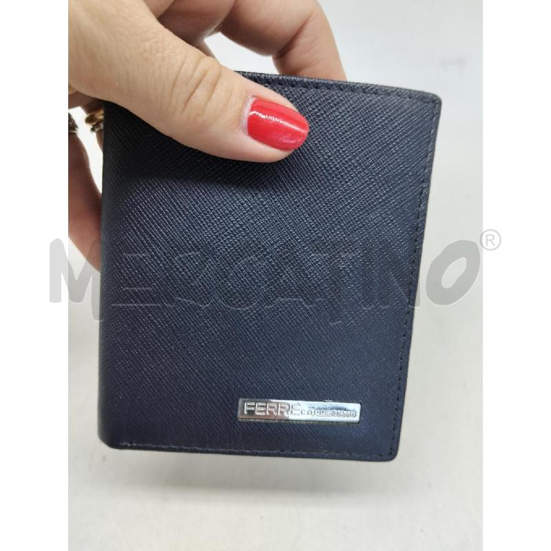 PORTA FOGLIO PELLE GIANFRANCO FERRE BLU SCURO TRAMA ANTIGRAFFIO  | Mercatino dell'Usato Lamezia terme 3