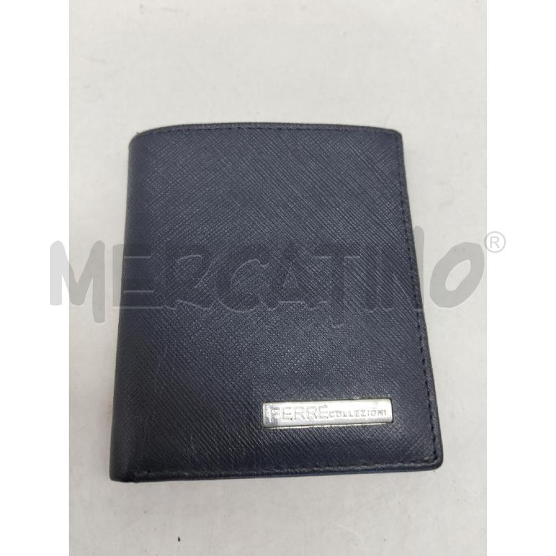 PORTA FOGLIO PELLE GIANFRANCO FERRE BLU SCURO TRAMA ANTIGRAFFIO  | Mercatino dell'Usato Lamezia terme 5