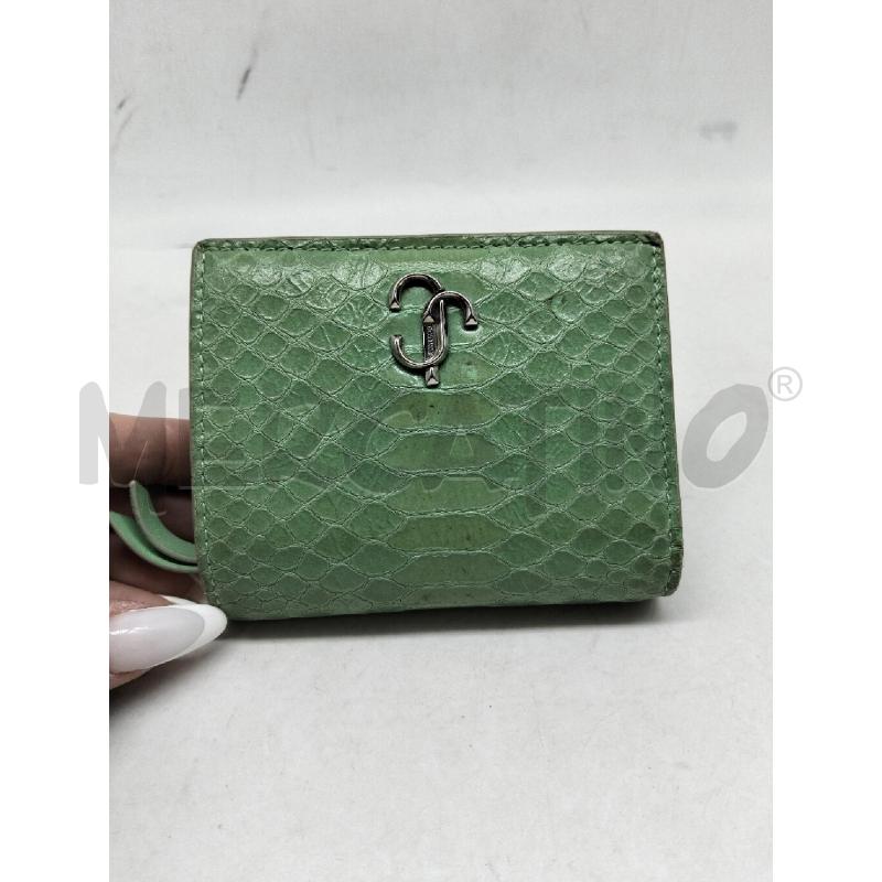 PORTA FOGLIO PELLE JIMMY CHOO VERDE EFFETTO PITONATO | Mercatino dell'Usato Lamezia terme 1