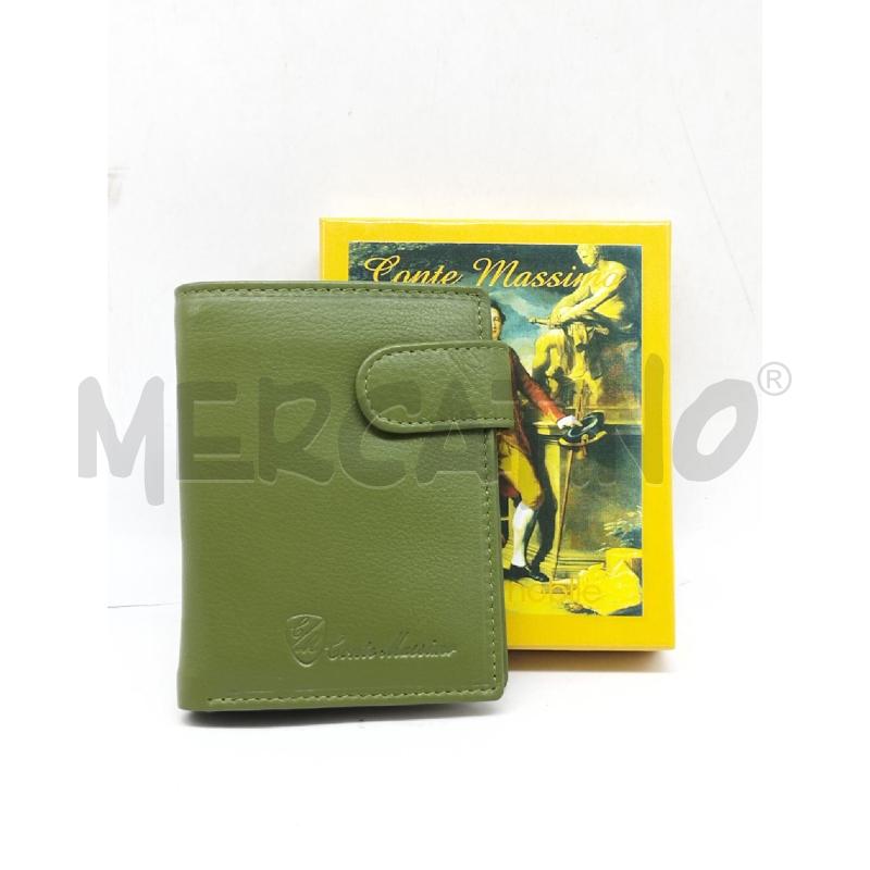 PORTA FOGLIO PORTA CARTE CONTE MASSIMO VERA PELLE VERDE | Mercatino dell'Usato Lamezia terme 1