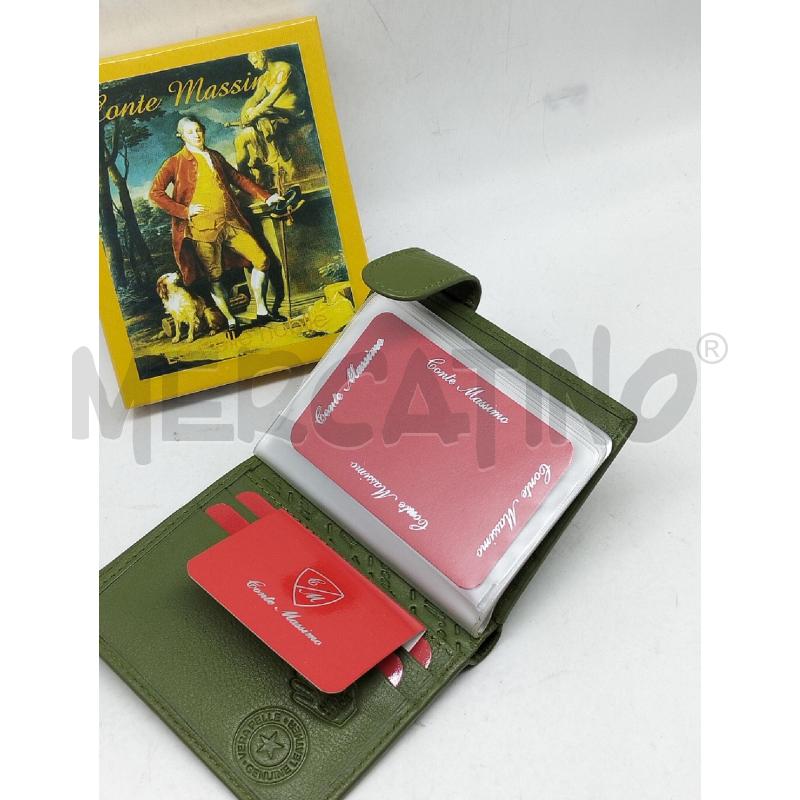 PORTA FOGLIO PORTA CARTE CONTE MASSIMO VERA PELLE VERDE | Mercatino dell'Usato Lamezia terme 2