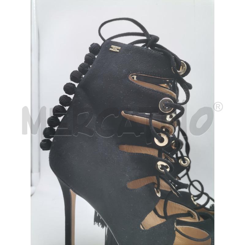 SANDALI DONNA ELISABETTA FRANCHI NERO LACCI FIOCCO | Mercatino dell'Usato Lamezia terme 2