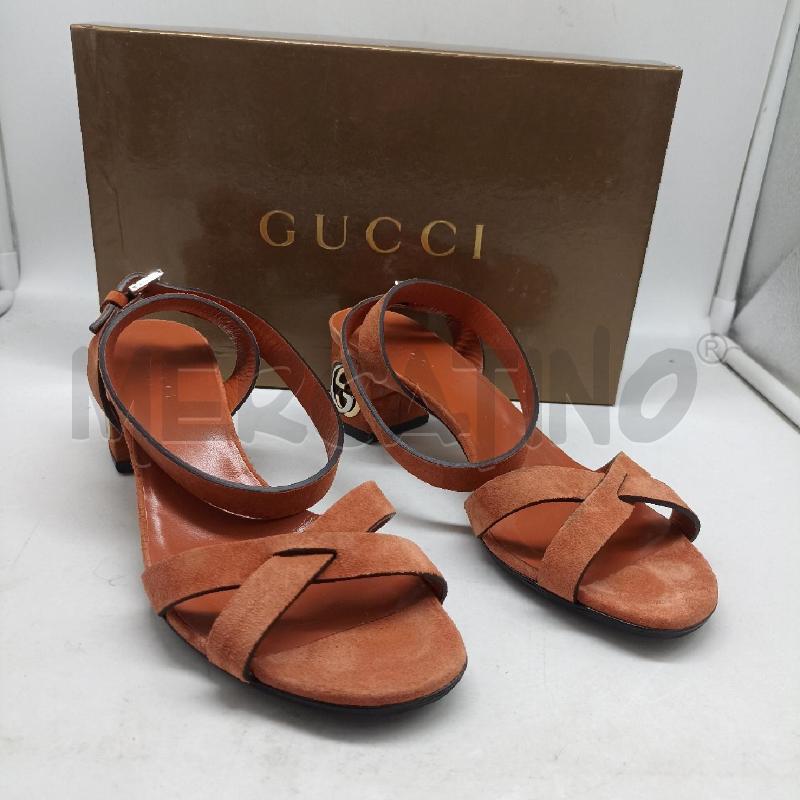 SANDALI DONNA GUCCI PELLE SCAMOSCIATA ARANCIONE  | Mercatino dell'Usato Lamezia terme 1