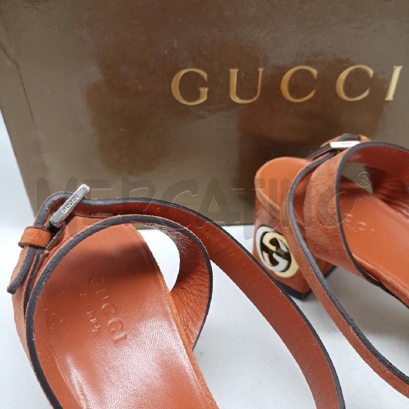 SANDALI DONNA GUCCI PELLE SCAMOSCIATA ARANCIONE  | Mercatino dell'Usato Lamezia terme 2