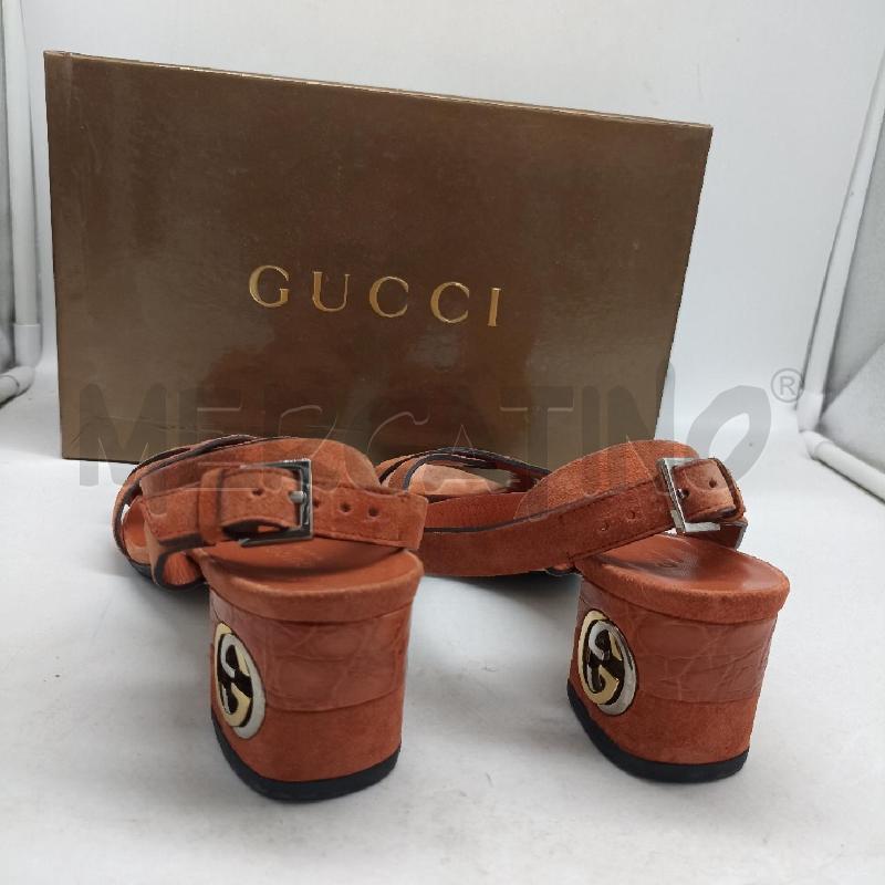 SANDALI DONNA GUCCI PELLE SCAMOSCIATA ARANCIONE  | Mercatino dell'Usato Lamezia terme 4