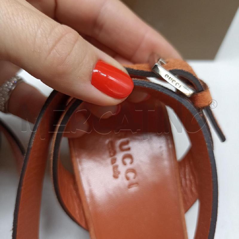SANDALI DONNA GUCCI PELLE SCAMOSCIATA ARANCIONE  | Mercatino dell'Usato Lamezia terme 5