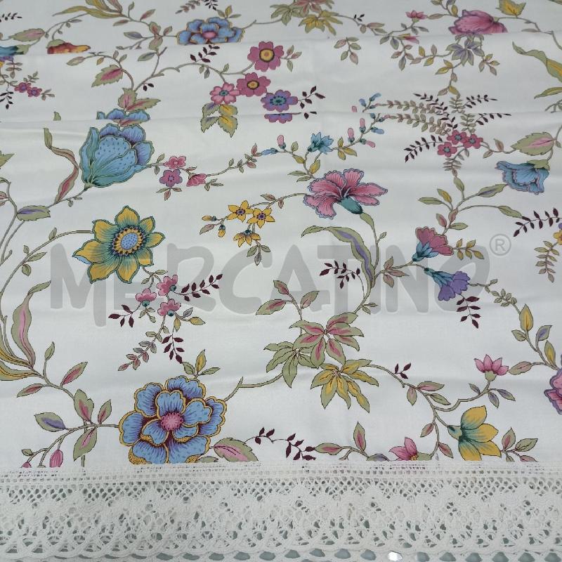 TOVAGLIA TAVOLO ANEIRA 53% BAUMWOLLE 47% VISKOSE FONDO BIANCO DECORO FLOREALE PUNTINA BORDO | Mercatino dell'Usato Lamezia terme 2