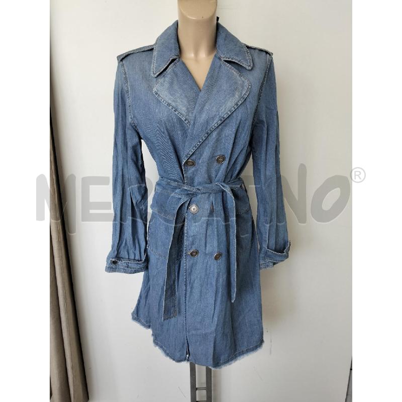 TRENCH DONNA PINK0O DENIM LAV CHIARO LUNGO | Mercatino dell'Usato Lamezia terme 1