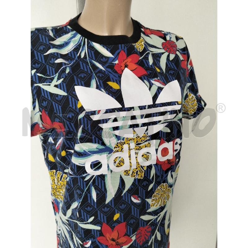 T SHIRT DONNA ADIDAS BLU FIORATA  | Mercatino dell'Usato Lamezia terme 2