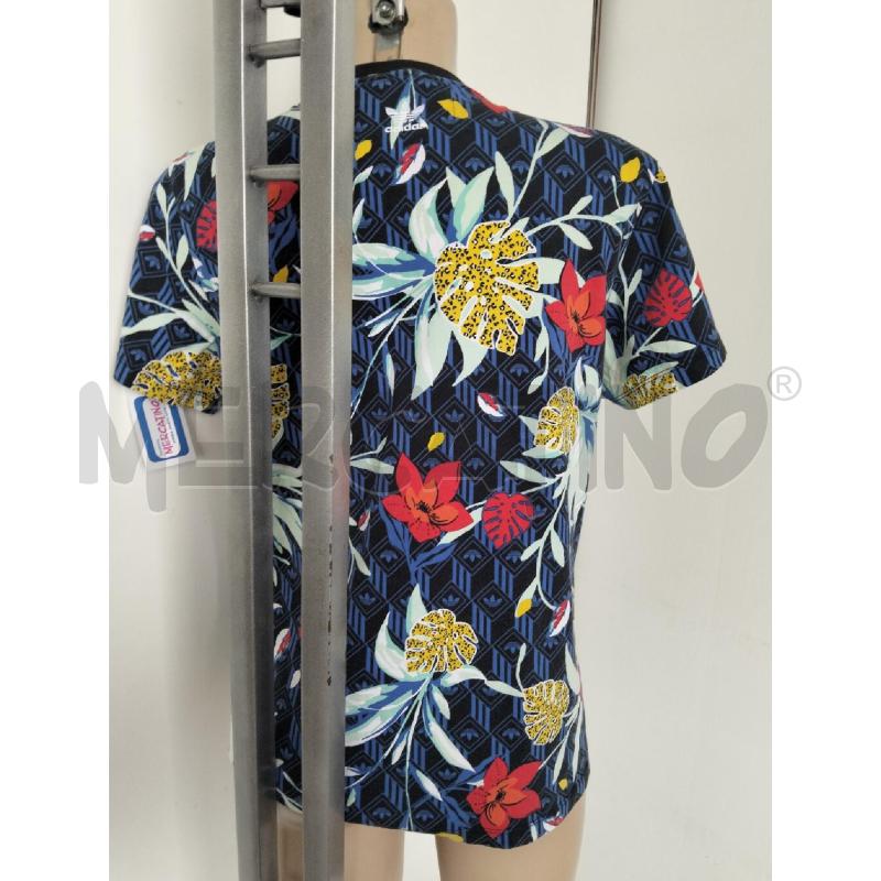 T SHIRT DONNA ADIDAS BLU FIORATA  | Mercatino dell'Usato Lamezia terme 3